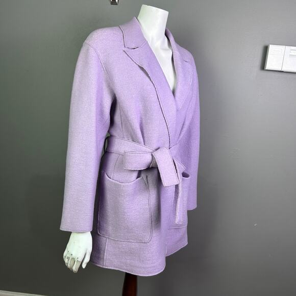 J. Crew jacket coat women's Large wrap purple lavender wool minimalist capsule - Picture 3 of 8